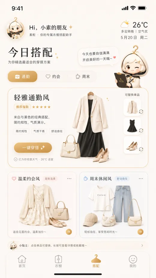 生成穿搭预览界面